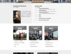 优化后标题：蓝色简约响应式外国语大学学院网站模板 移动端适配
