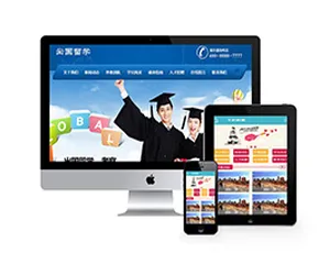 出国留学签证网站模板自适应手机版-蓝海网