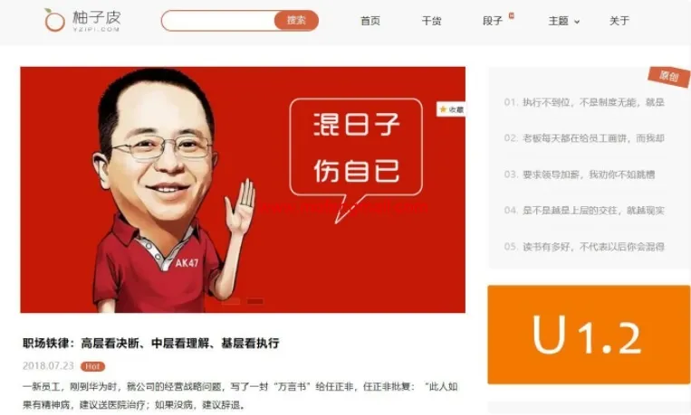 WordPress柚子皮主题免费版