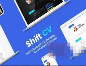 ShiftCV 3.08 中文版 创意个人简历作品集博客WordPress主题-蓝海网