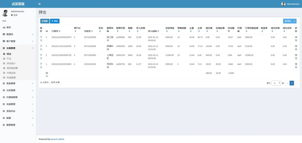 Vue股票配资系统源码