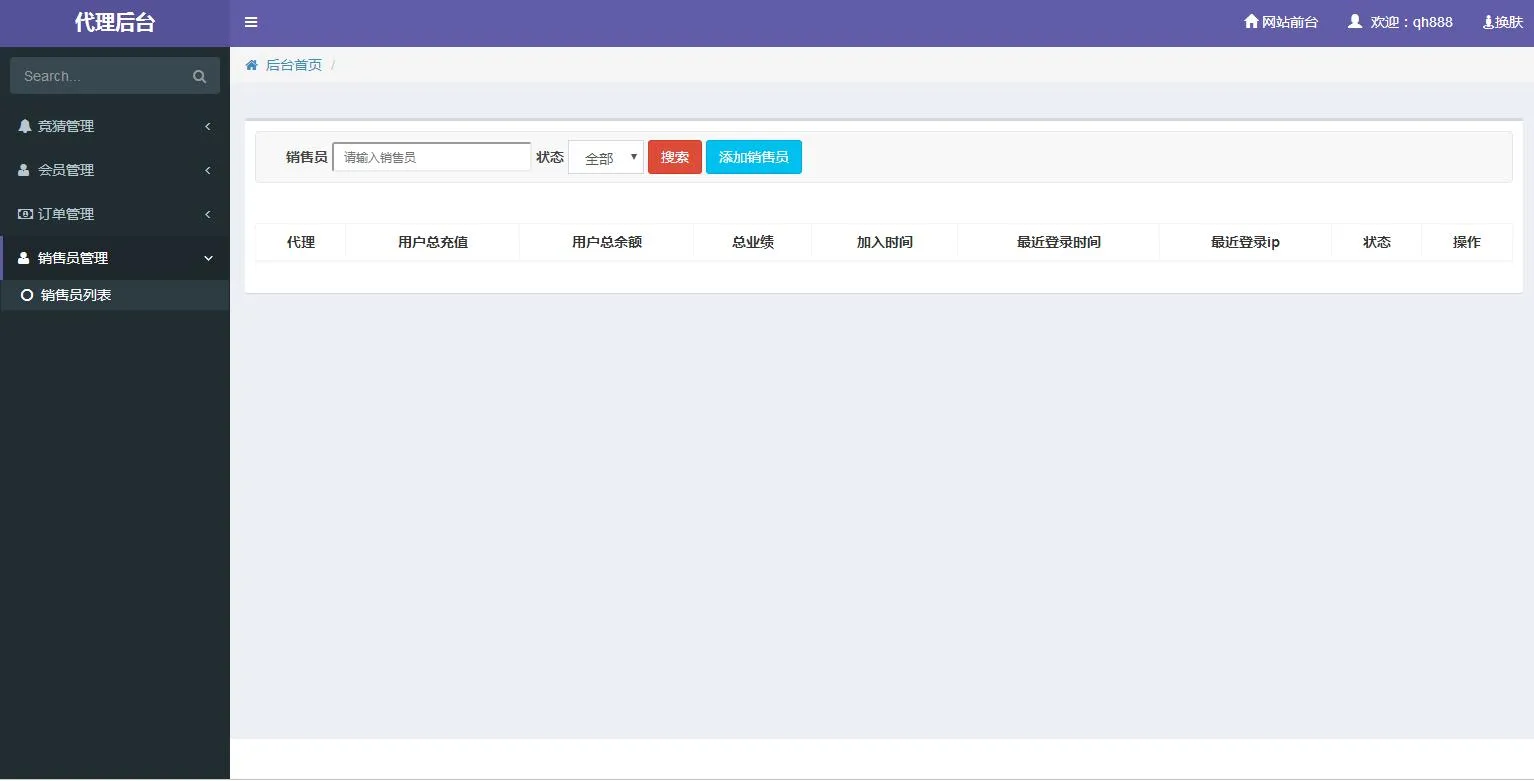 独立代理后台系统