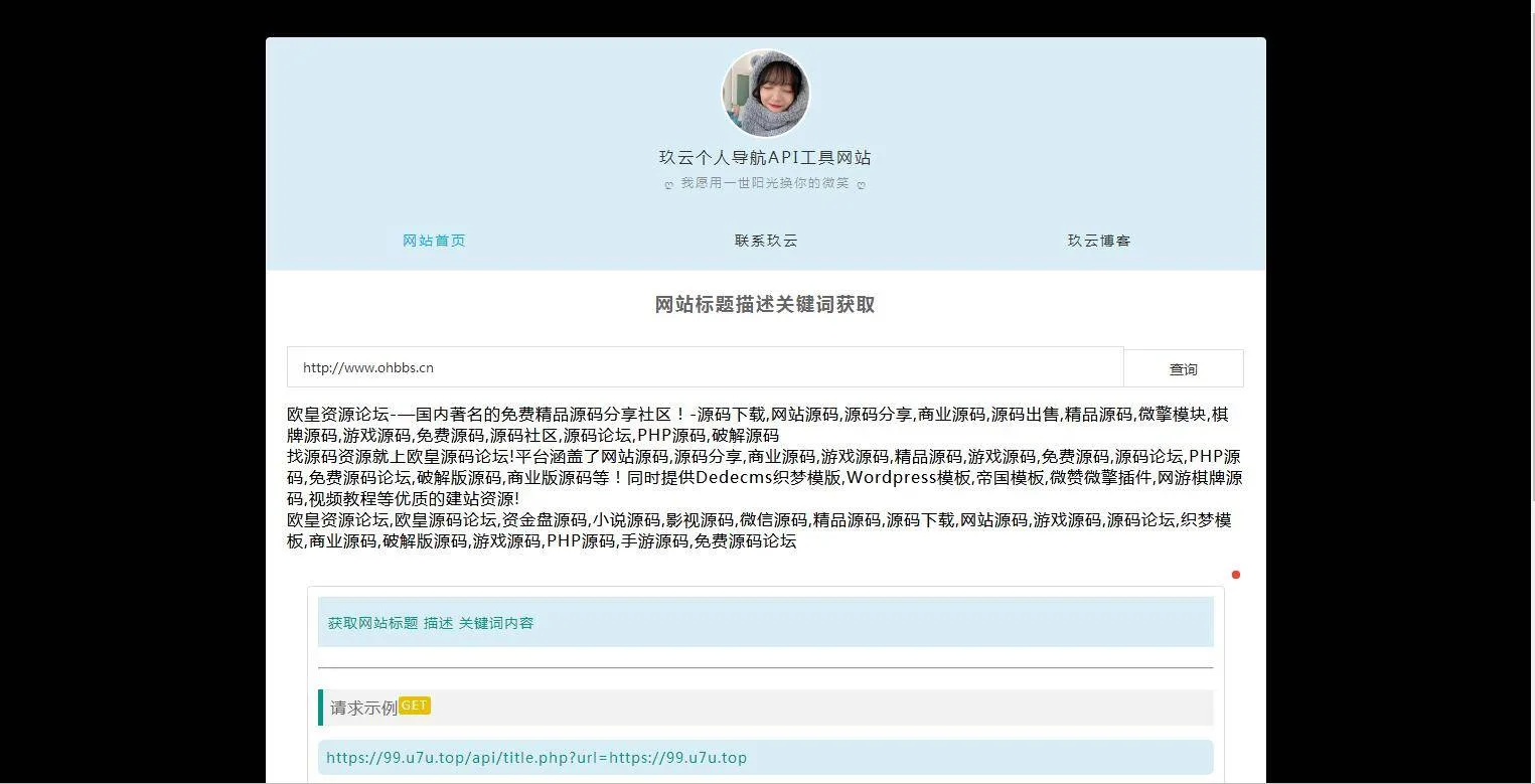 API网站源码
