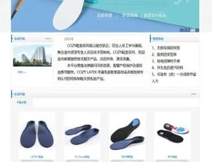 蓝色简约中英文海绵鞋垫公司网站模板 DedeCMS企业模板-蓝海网