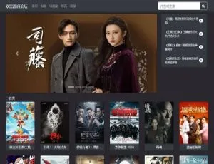PHP暗色影视网站源码 响应式自适应手机端-蓝海网