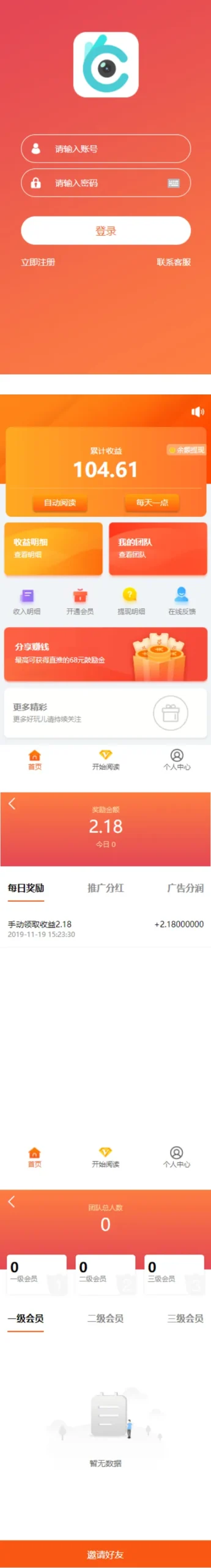 3级团队赚取