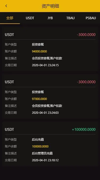 区块链H5理财系统