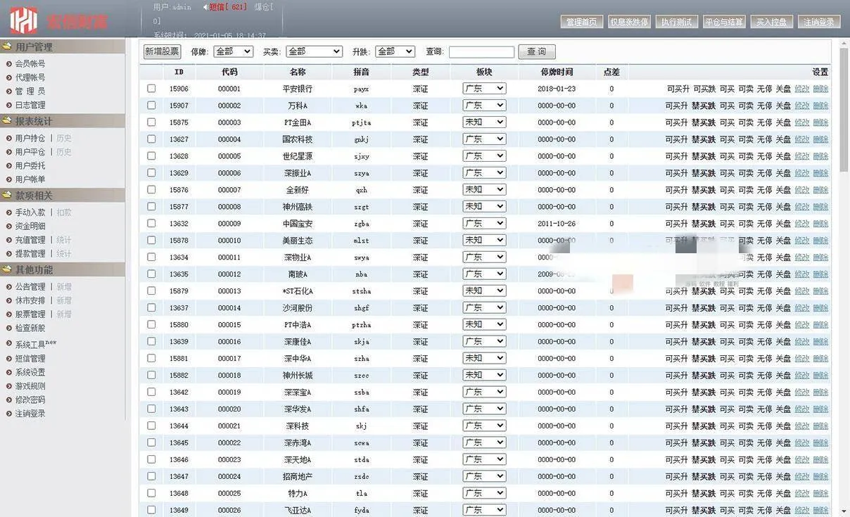 PHP股票系统源码