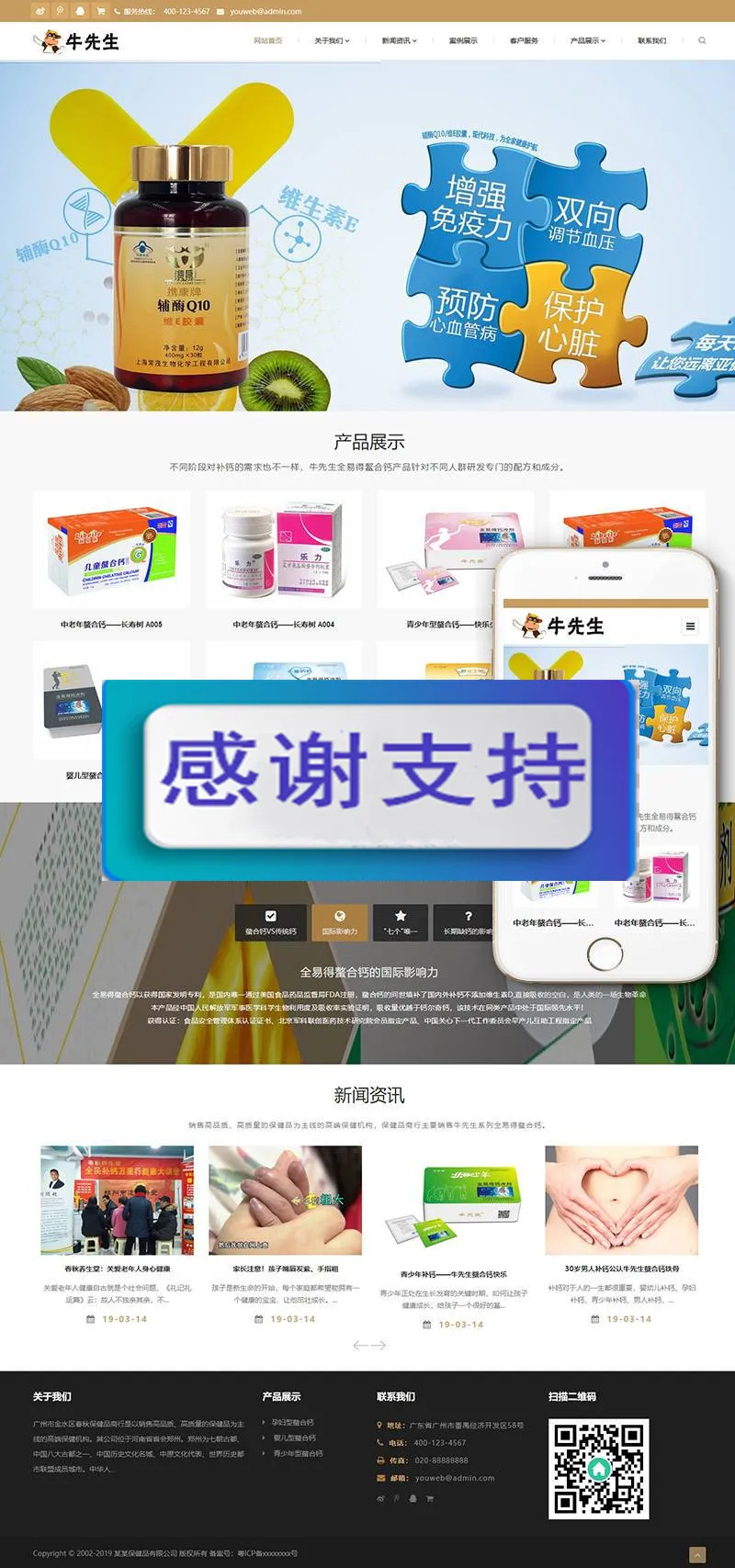 保健品企业建站