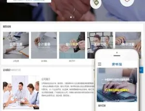 企业商标注册-法律公证-财税服务响应式网站源码-手机电脑自适应模板-蓝海网
