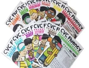CVC自然拼读英语教材12册300页 儿童阅读训练必备