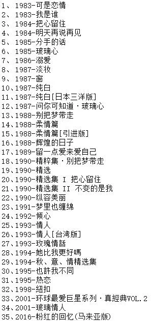 陈洁丽专辑合集