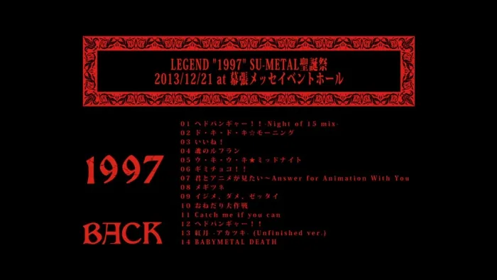 BABYMETAL LEGEND 1999 1997 APOCALYPSE