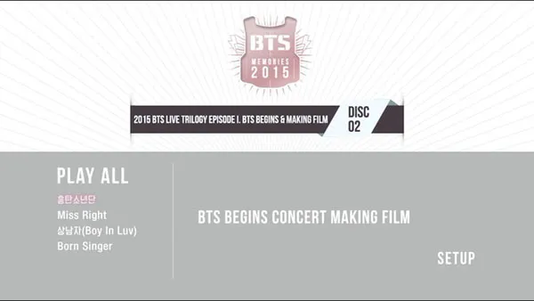 BTS 2015演唱会MEMORIES高清DVD
