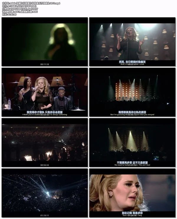 Adele演唱会高清MP4下载