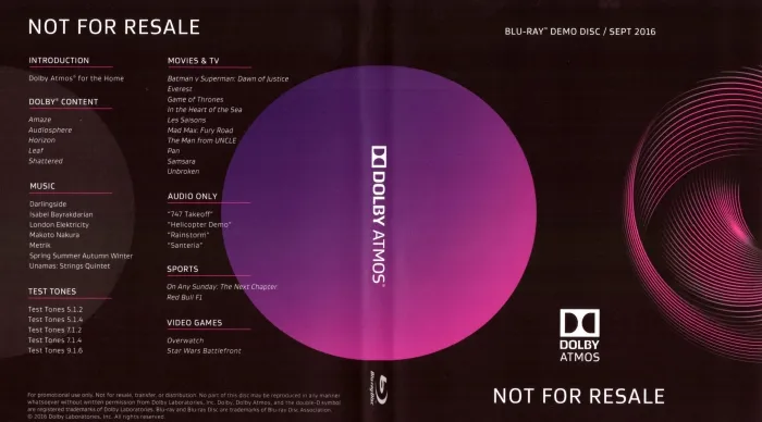 Dolby Atmos蓝光测试碟